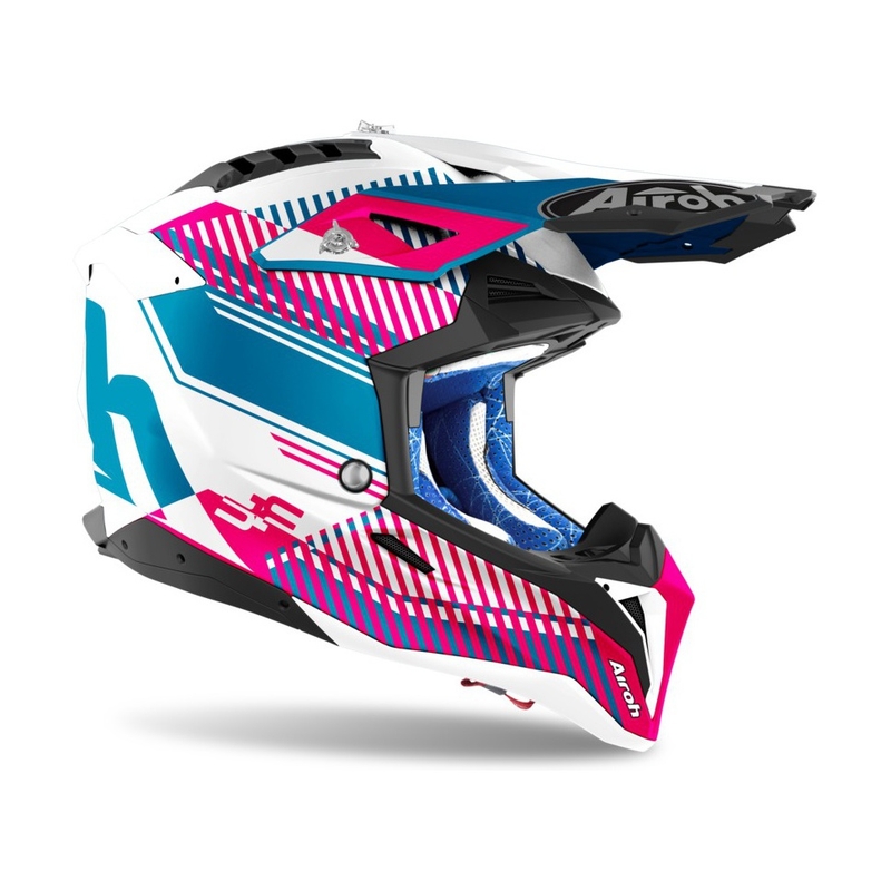 Motokrosová prilba Airoh Aviator 3.0 Wave 2022 bielo-modro-ružová