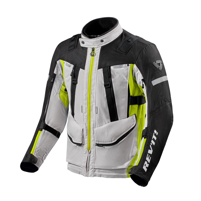 Bunda na motocykel Revit Sand 4 H2O strieborno-fluorescenčno žltá výpredaj