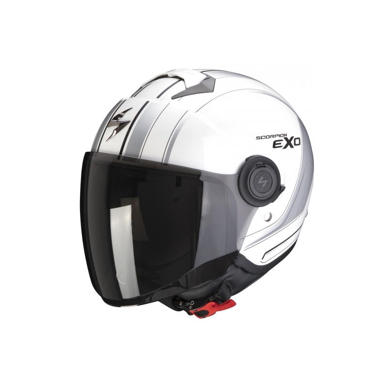 Otvorená prilba na motocykel Scorpion EXO-CITY Scoot bielo-strieborná