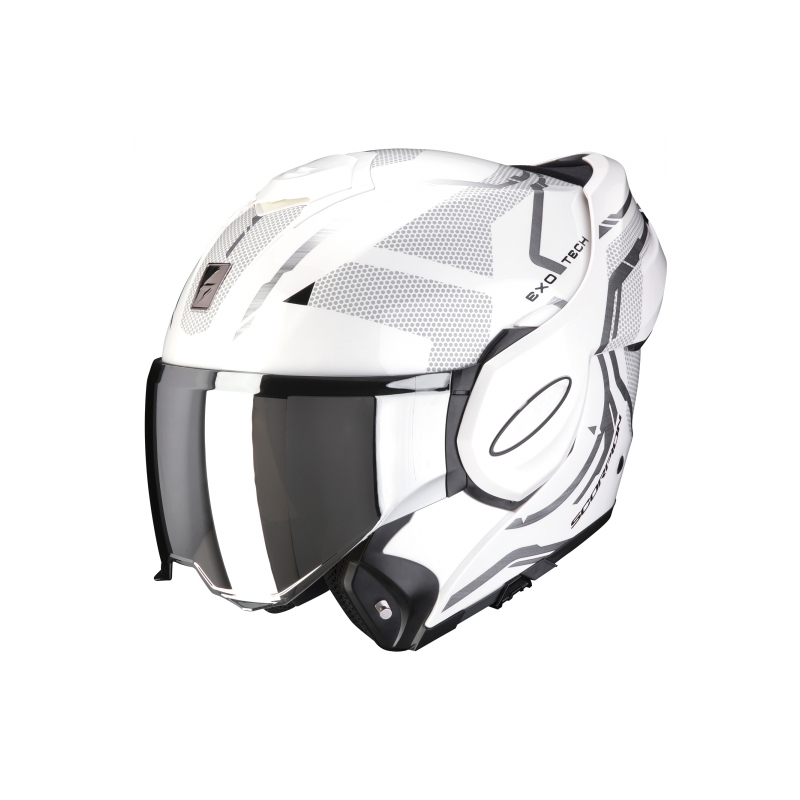 Preklápacia prilba Scorpion EXO-TECH Square bielo-strieborná