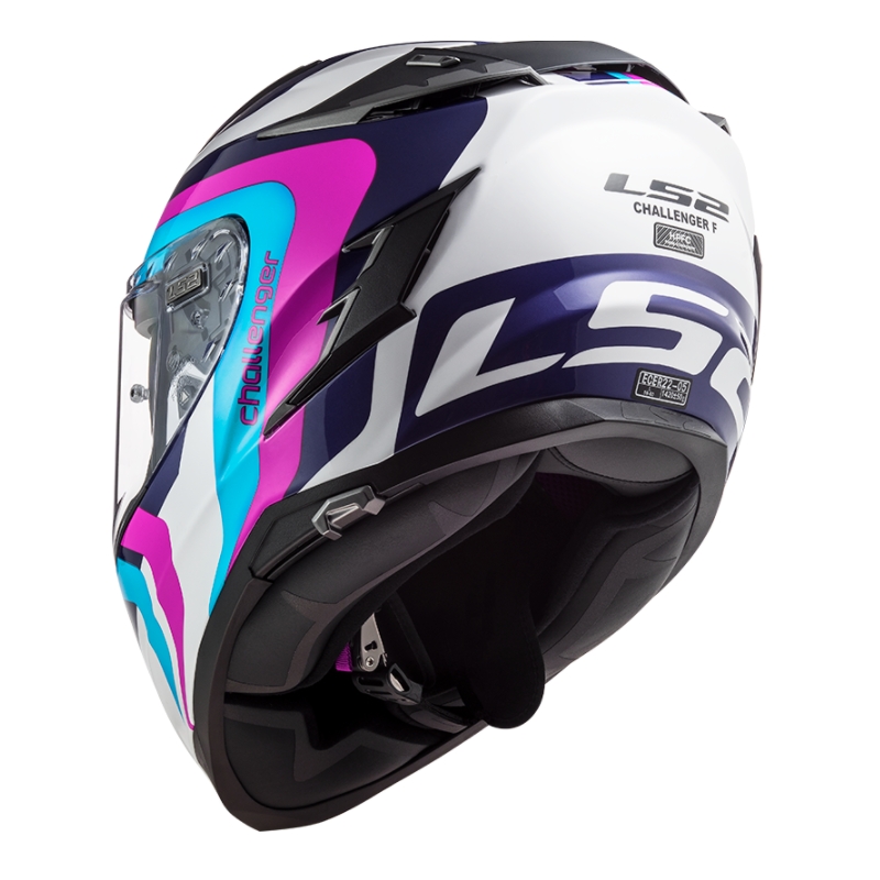 Integrálna prilba na motocykel LS2 FF327 Challenger Galactic bielo-modro-ružová výpredaj