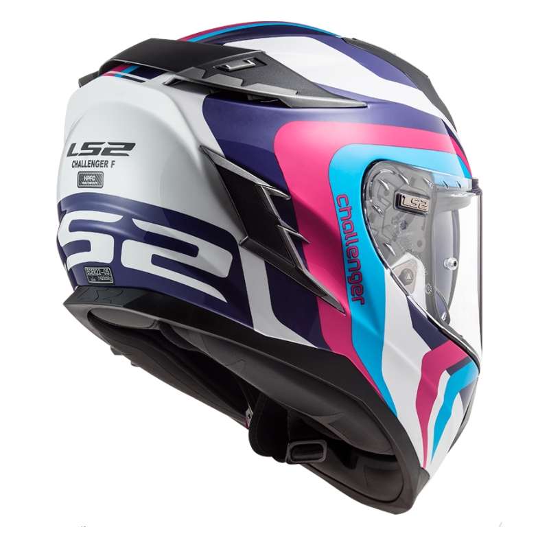 Integrálna prilba na motocykel LS2 FF327 Challenger Galactic bielo-modro-ružová výpredaj