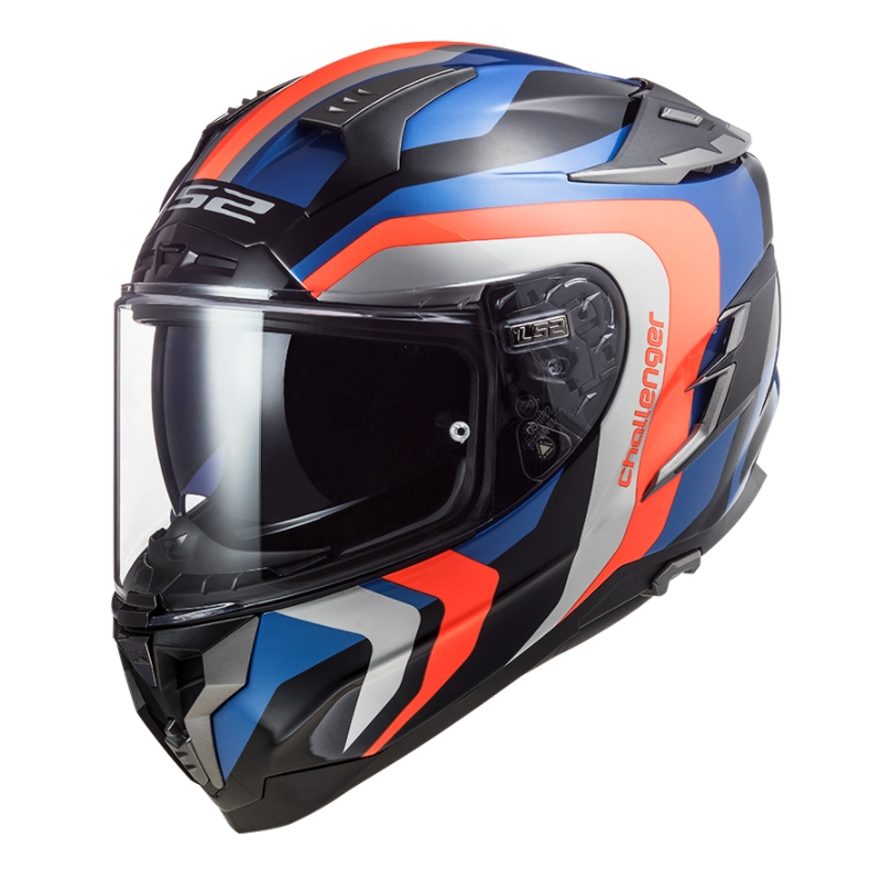 Integrálna prilba na motocykel LS2 FF327 Challenger Galactic modro-oranžovo-sivá výpredaj