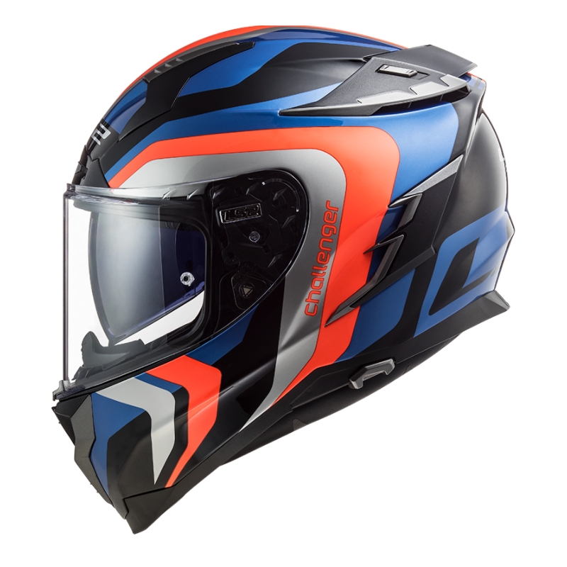 Integrálna prilba na motocykel LS2 FF327 Challenger Galactic modro-oranžovo-sivá výpredaj