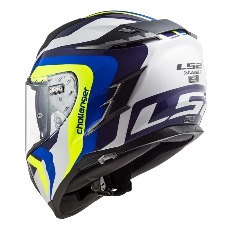 Integrálna prilba na motocykel LS2 FF327 Challenger Galactic modro-bielo-fluorescenčno žltá výpredaj