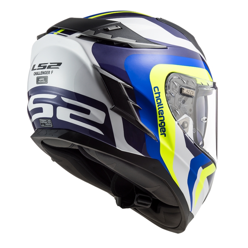 Integrálna prilba na motocykel LS2 FF327 Challenger Galactic modro-bielo-fluorescenčno žltá výpredaj