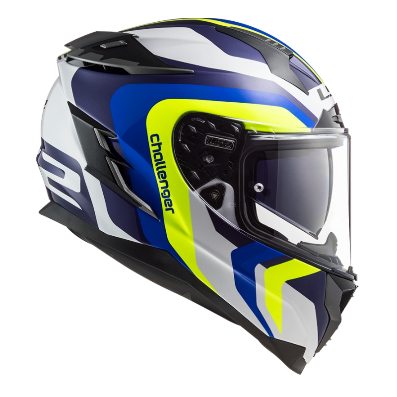 Integrálna prilba na motocykel LS2 FF327 Challenger Galactic modro-bielo-fluorescenčno žltá výpredaj
