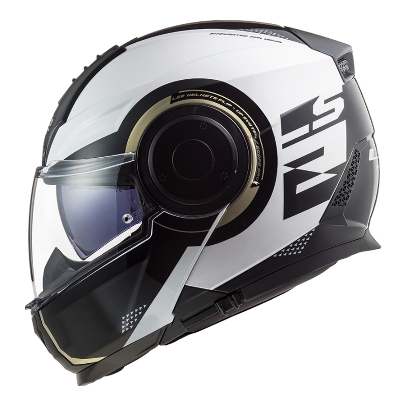 Odklápacia prilba na motocykel LS2 FF902 Scope Arch bielo-čierna