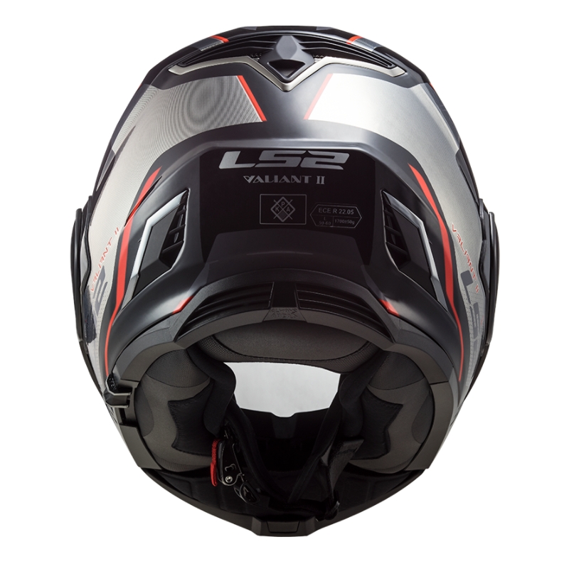 Preklápacia prilba na motocykel LS2 FF900 Valiant II Hub čierno-šedo-červená