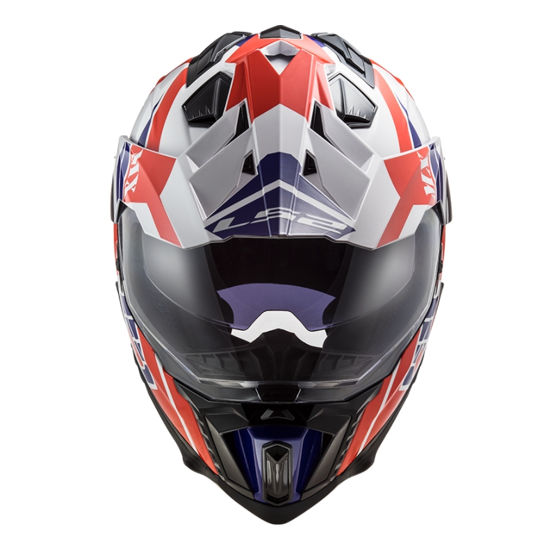 Enduro prilba LS2 MX701 Explorer Atlantis bielo-modro-červená výpredaj