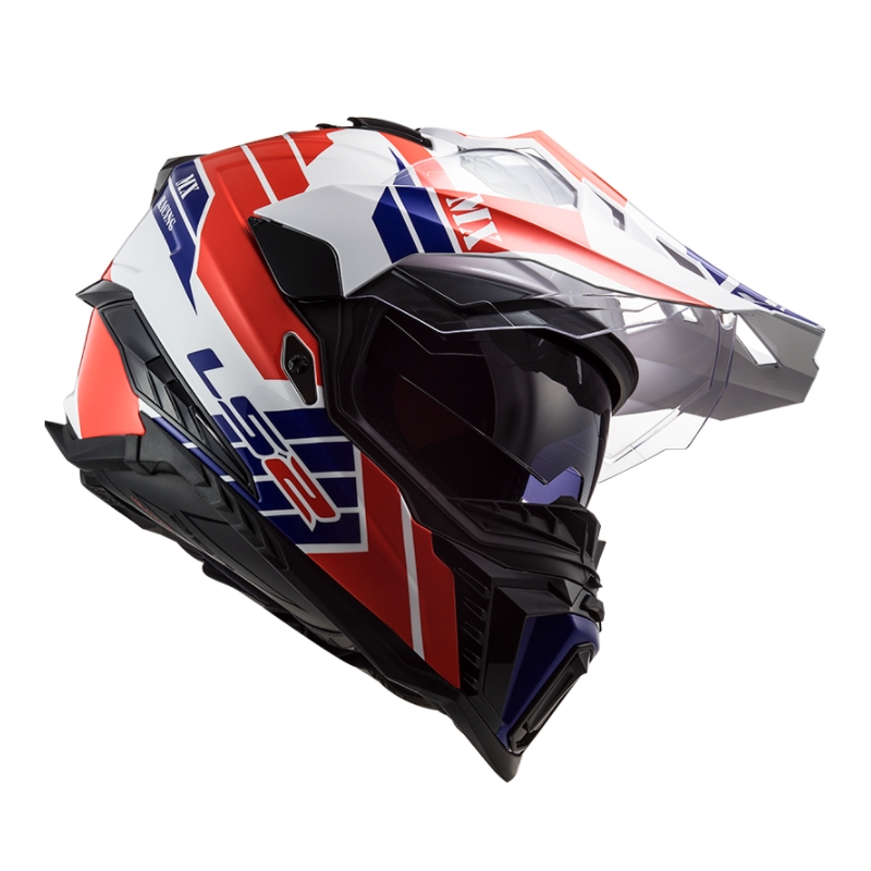 Enduro prilba LS2 MX701 Explorer Atlantis bielo-modro-červená výpredaj