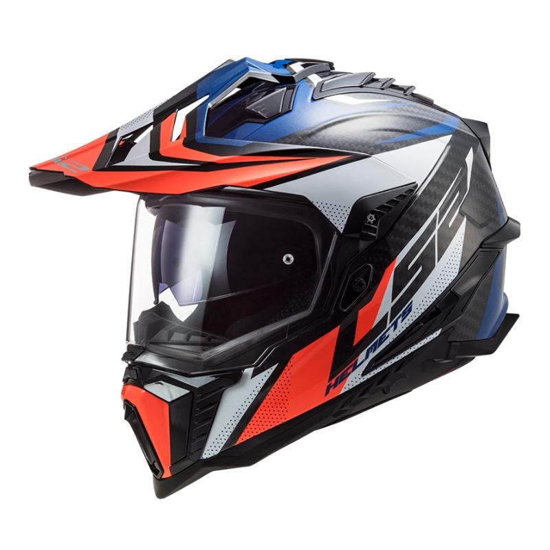 Enduro prilba LS2 MX701 Explorer C Focus bielo-modro-červená