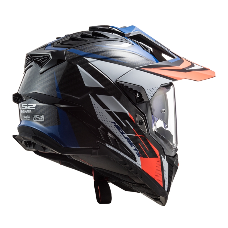 Enduro prilba LS2 MX701 Explorer C Focus bielo-modro-červená