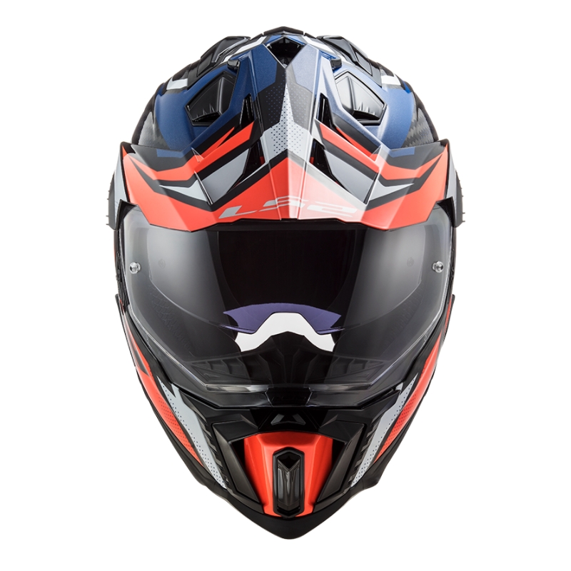 Enduro prilba LS2 MX701 Explorer C Focus bielo-modro-červená