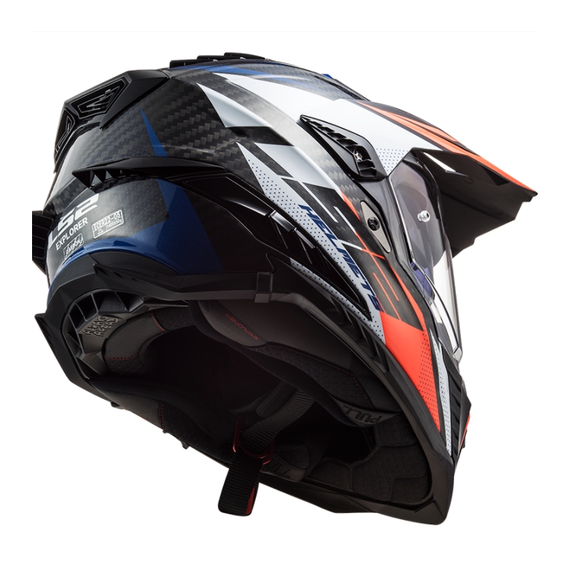 Enduro prilba LS2 MX701 Explorer C Focus bielo-modro-červená