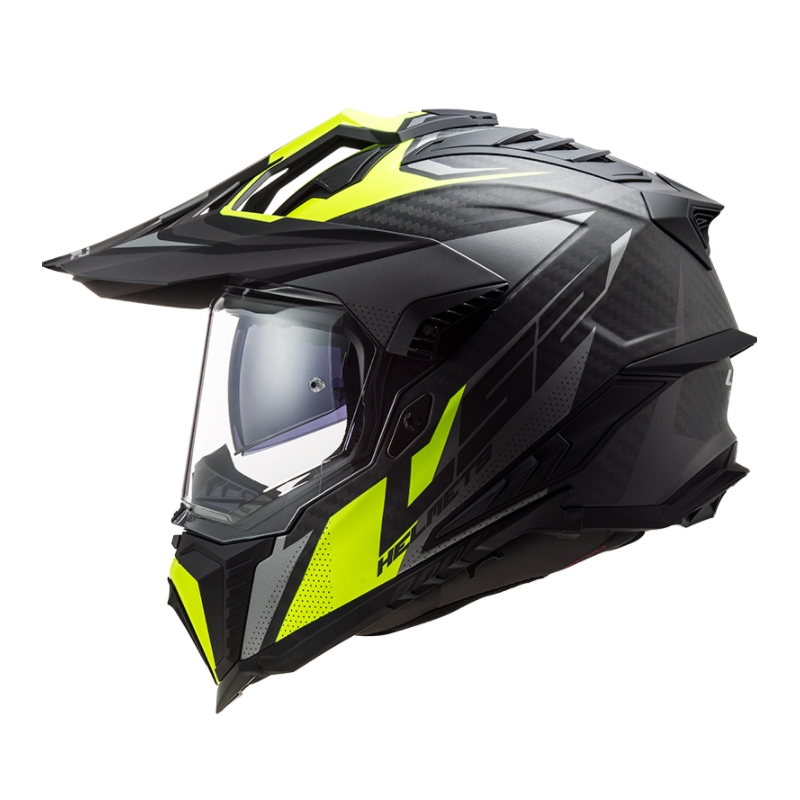 Enduro prilba LS2 MX701 Explorer C Focus čierno-sivo-fluorescenčno žltá