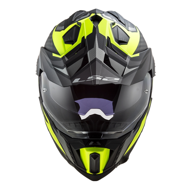 Enduro prilba LS2 MX701 Explorer C Focus čierno-sivo-fluorescenčno žltá