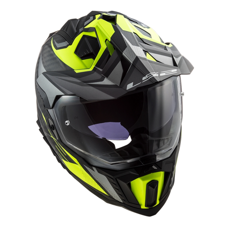 Enduro prilba LS2 MX701 Explorer C Focus čierno-sivo-fluorescenčno žltá