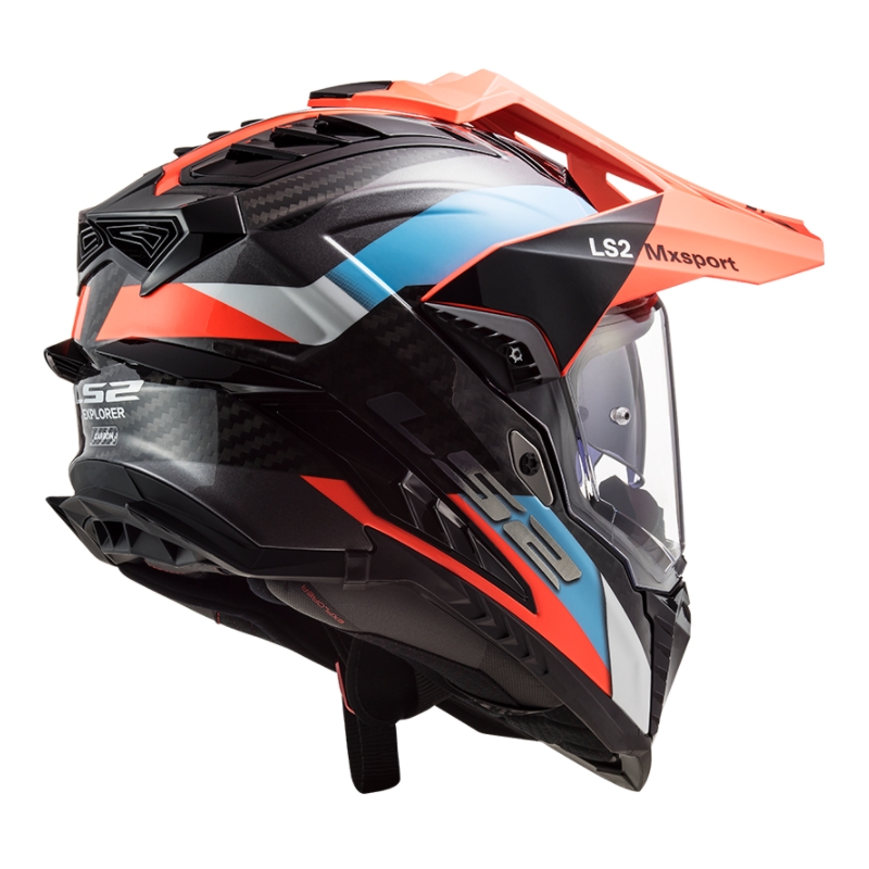 Enduro prilba LS2 MX701 Explorer C Frontier čierno-oranžovo-modrá