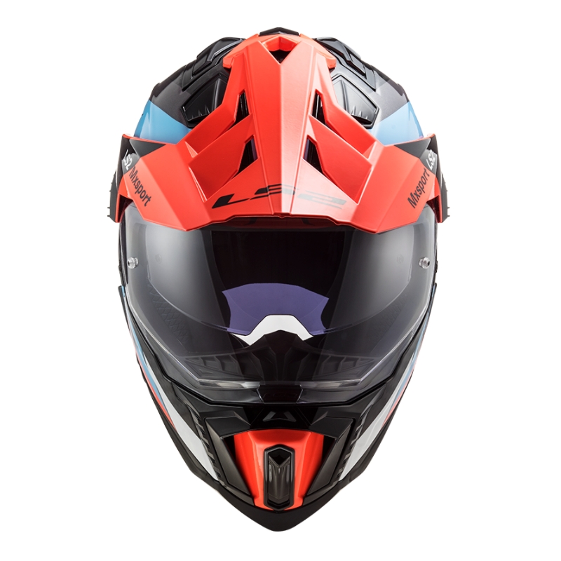 Enduro prilba LS2 MX701 Explorer C Frontier čierno-oranžovo-modrá