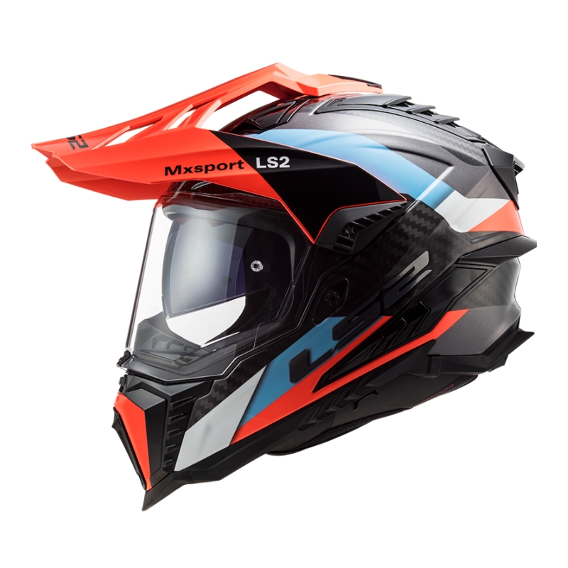 Enduro prilba LS2 MX701 Explorer C Frontier čierno-oranžovo-modrá