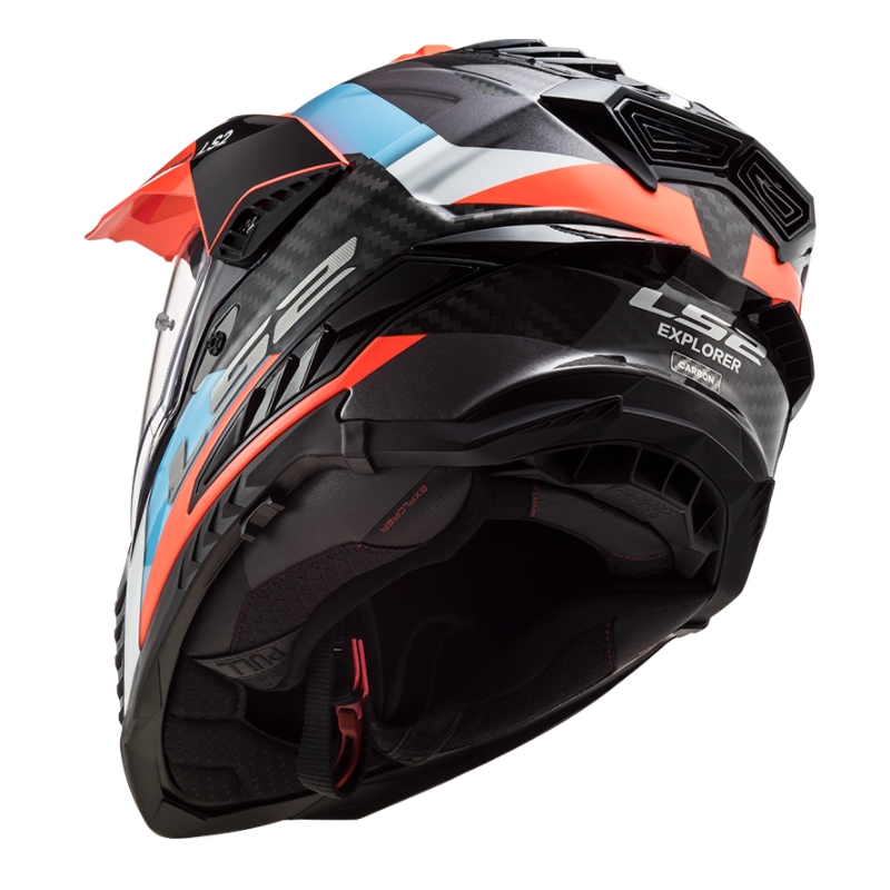 Enduro prilba LS2 MX701 Explorer C Frontier čierno-oranžovo-modrá