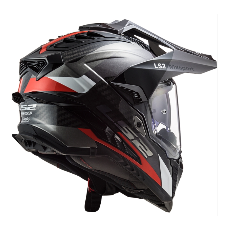 Enduro prilba LS2 MX701 Explorer C Frontier čierno-červeno-biela