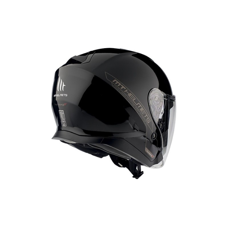 Otvorená prilba na motocykel MT Thunder 3 SV Solid čierna lesklá - II. akosť