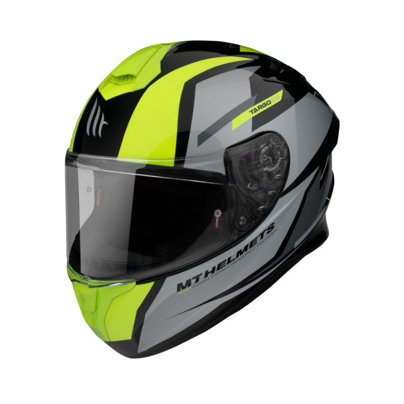 Integrálna prilba na motocykel MT FF106 Pre Targo Pro Sound čierno-sivo-fluorescenčno žltá