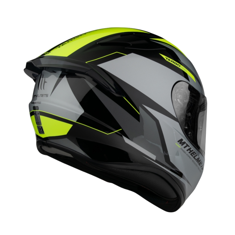 Integrálna prilba na motocykel MT FF106 Pre Targo Pro Sound čierno-sivo-fluorescenčno žltá
