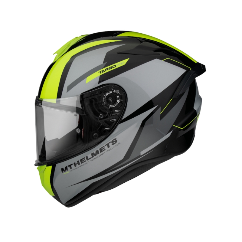 Integrálna prilba na motocykel MT FF106 Pre Targo Pro Sound čierno-sivo-fluorescenčno žltá