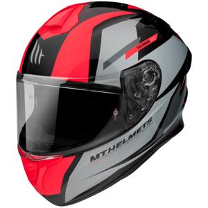 Integrálna prilba na motocykel MT FF106 Pre Targo Pro Sound čierno-sivo-fluorescenčno červená