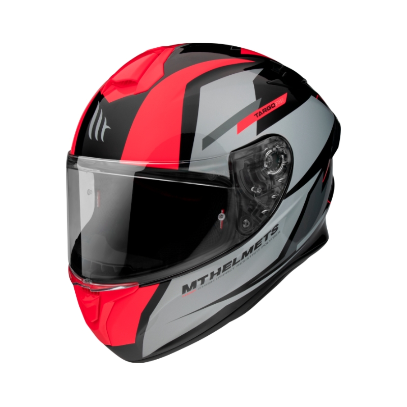Integrálna prilba na motocykel MT FF106 Pre Targo Pro Sound čierno-sivo-fluorescenčno červená výpredaj