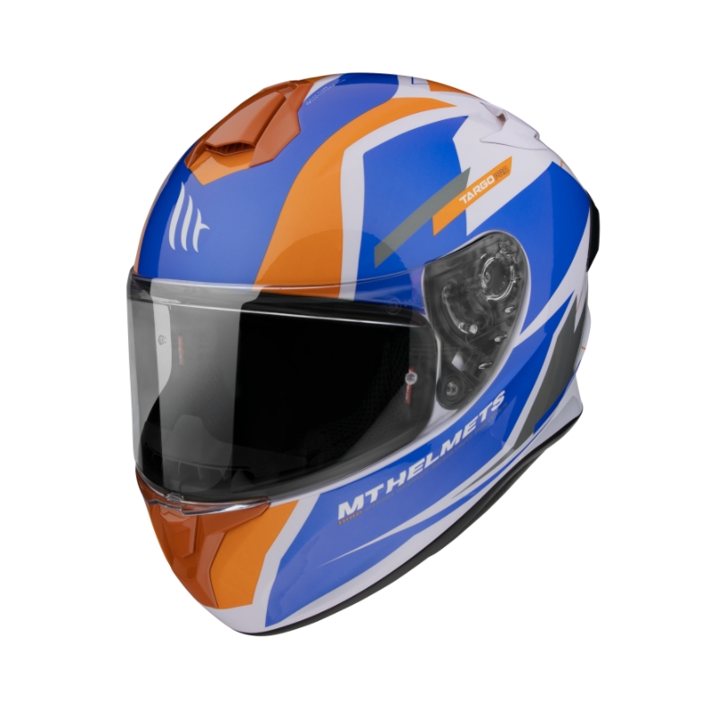 Integrálna prilba na motocykel MT FF106 Pro Targo Pro Sound modro-bielo-oranžová