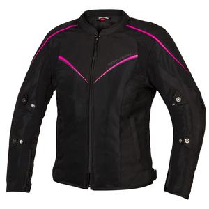 Dámska bunda na motocykel Rebelhorn Hiflow IV čierno-fluorescenčno ružová