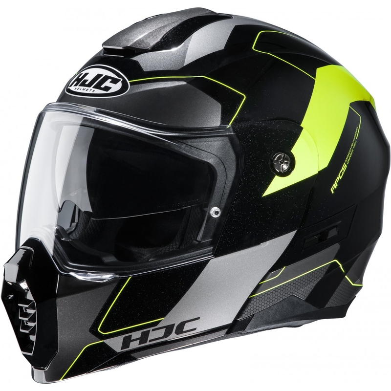 Odklápacia prilba na motocykel HJC C80 Rox MC4H čierno-sivo-fluorescenčno žltá