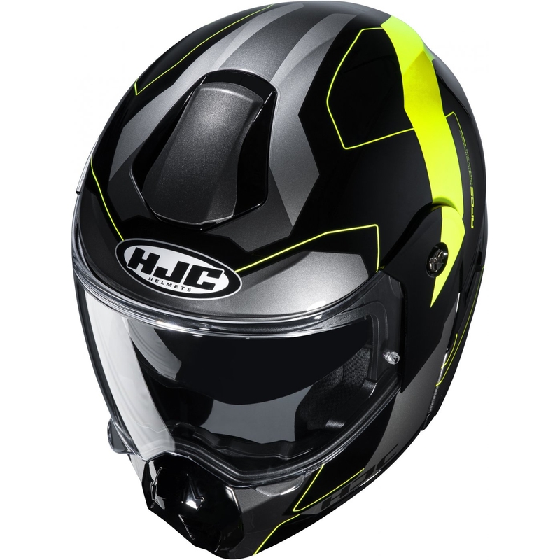 Odklápacia prilba na motocykel HJC C80 Rox MC4H čierno-sivo-fluorescenčno žltá