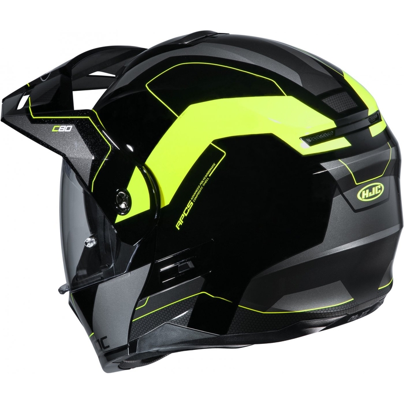 Odklápacia prilba na motocykel HJC C80 Rox MC4H čierno-sivo-fluorescenčno žltá