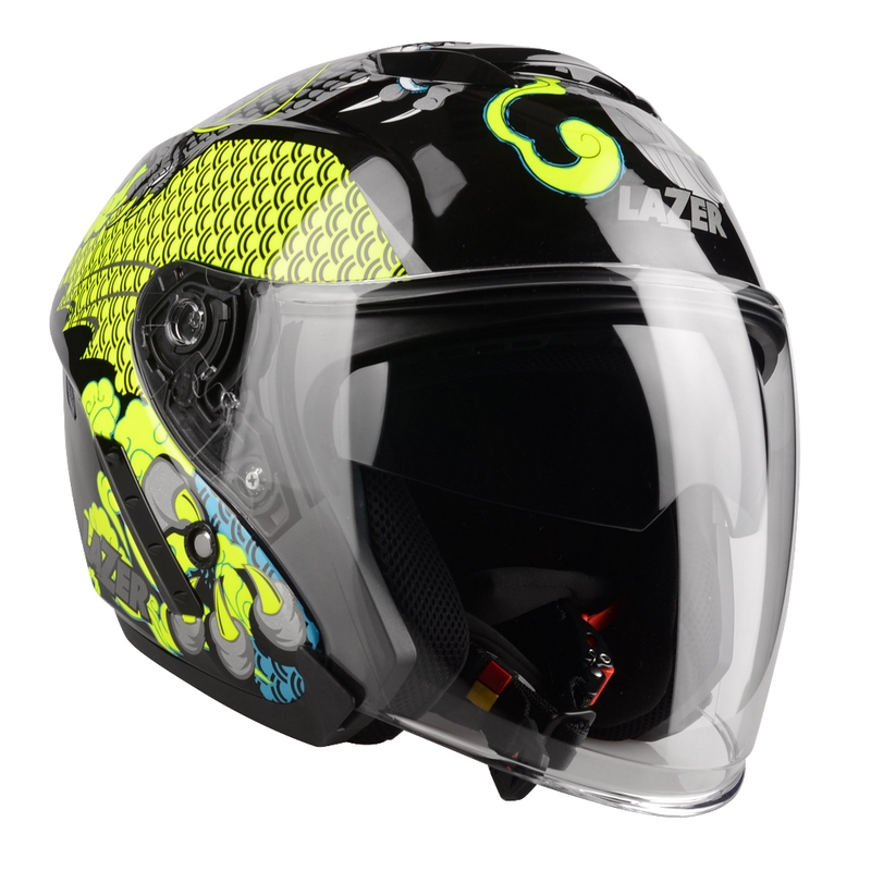 Otvorená prilba na motocykel Lazer Tango S Z-Line Dragon čierno-fluorescenčno žltá