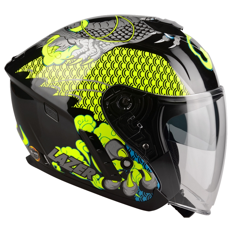 Otvorená prilba na motocykel Lazer Tango S Z-Line Dragon čierno-fluorescenčno žltá