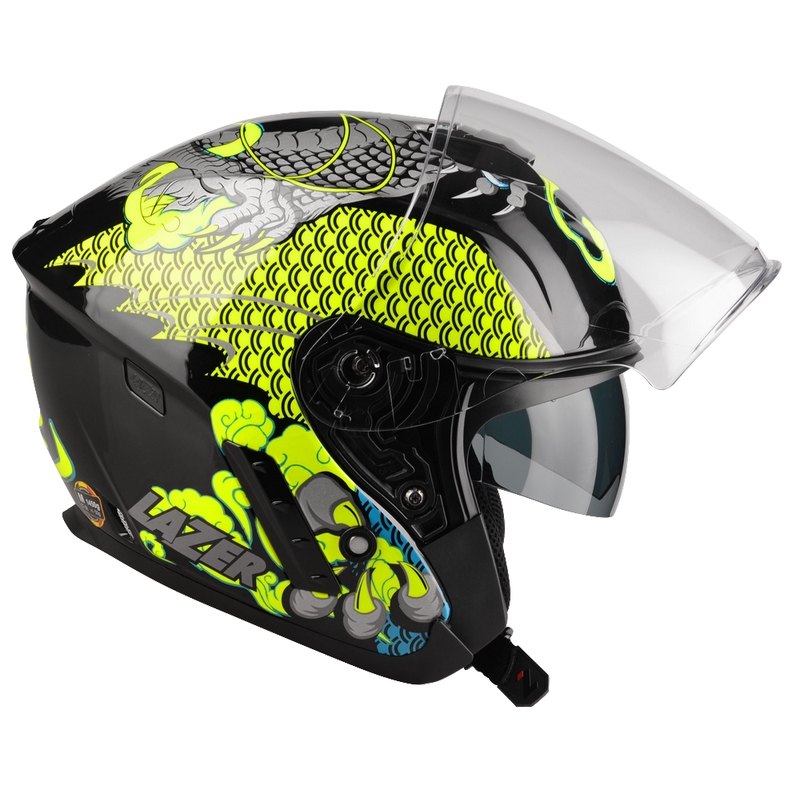 Otvorená prilba na motocykel Lazer Tango S Z-Line Dragon čierno-fluorescenčno žltá