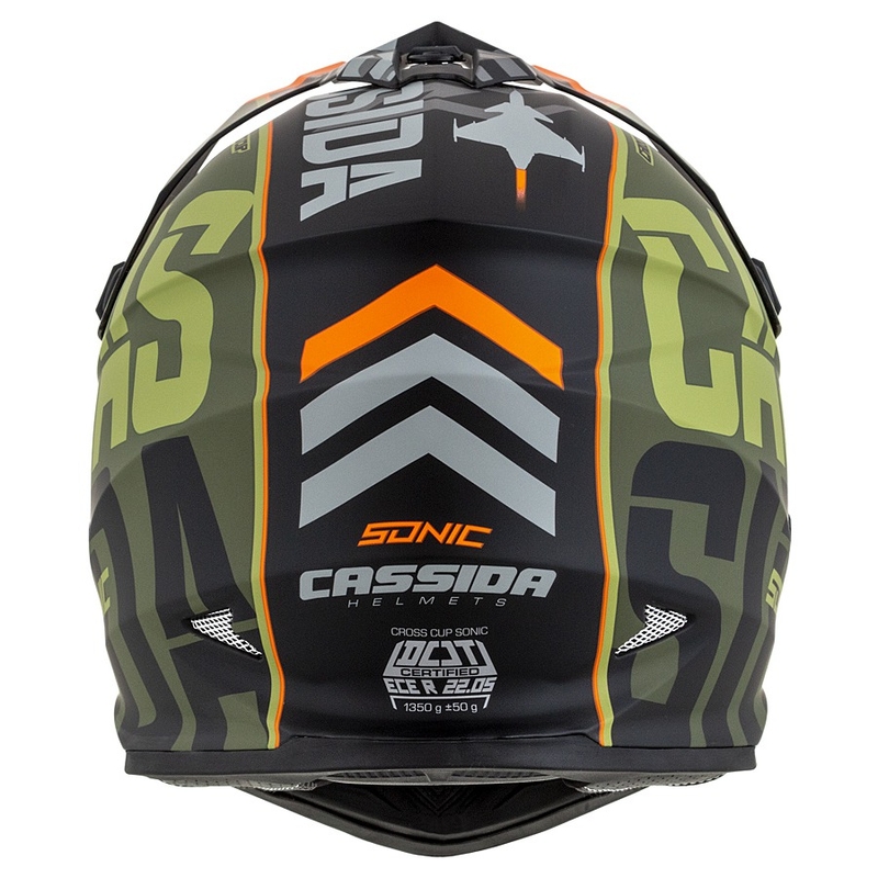 Motokrosová prilba Cassida Cross Cup Sonic oranžovo-zelená matná