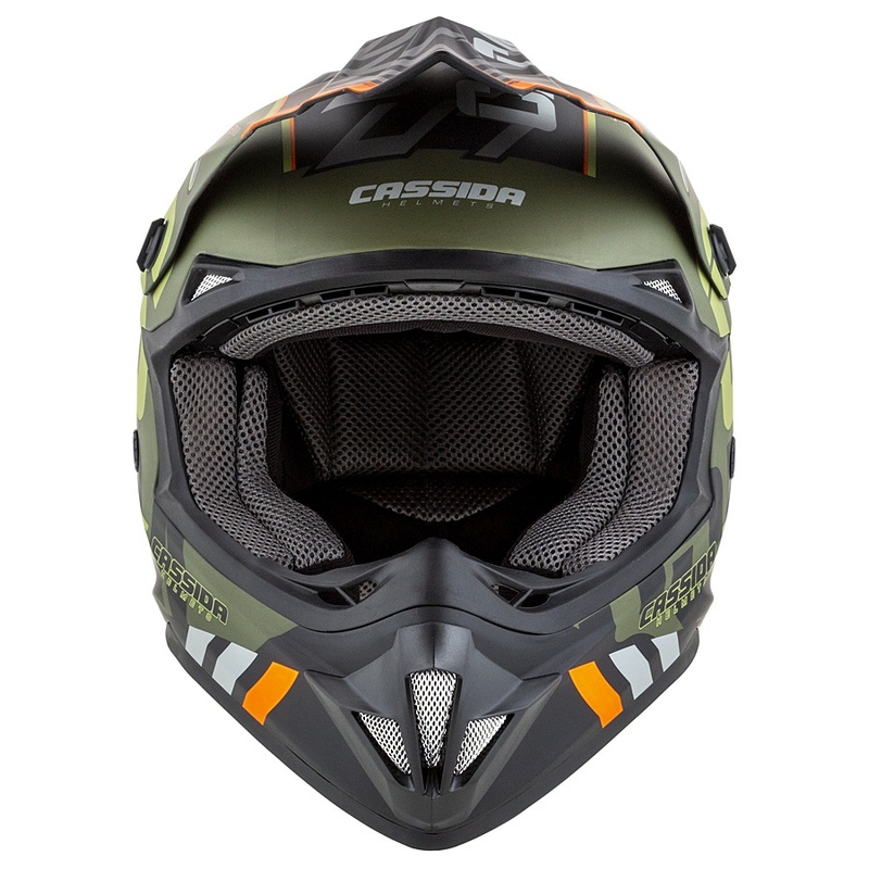 Motokrosová prilba Cassida Cross Cup Sonic oranžovo-zelená matná