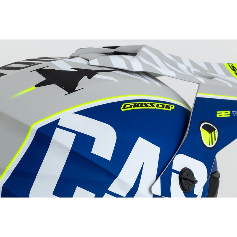 Motokrosová prilba Cassida Cross Cup Sonic fluo žlto-modrá matná