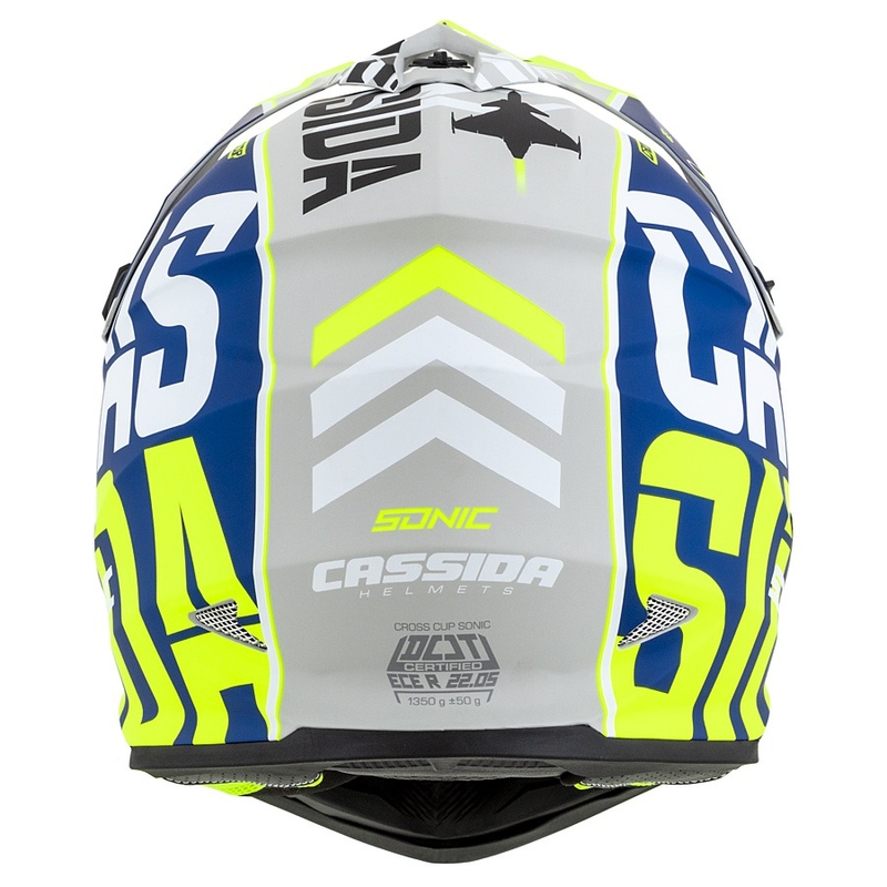 Motokrosová prilba Cassida Cross Cup Sonic fluo žlto-modrá matná