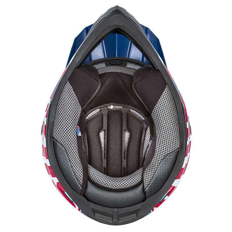 Motokrosová prilba Cassida Cross Cup Sonic červeno-modro-biela
