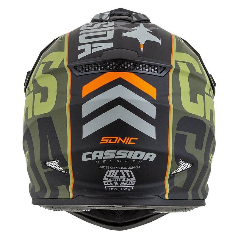Detská motokrosová prilba Cassida Cross Cup Sonic Junior oranžovo-zelená matná výpredaj