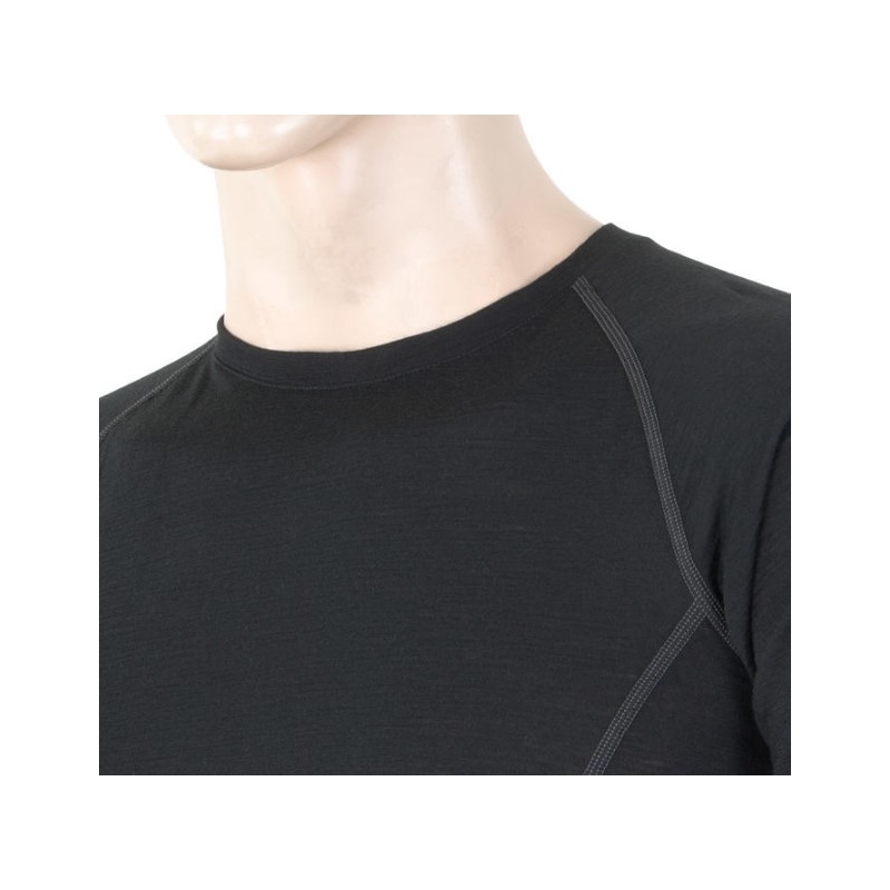 Pánske funkčné tričko Sensor Merino Active čierne - krátky rukáv výpredaj