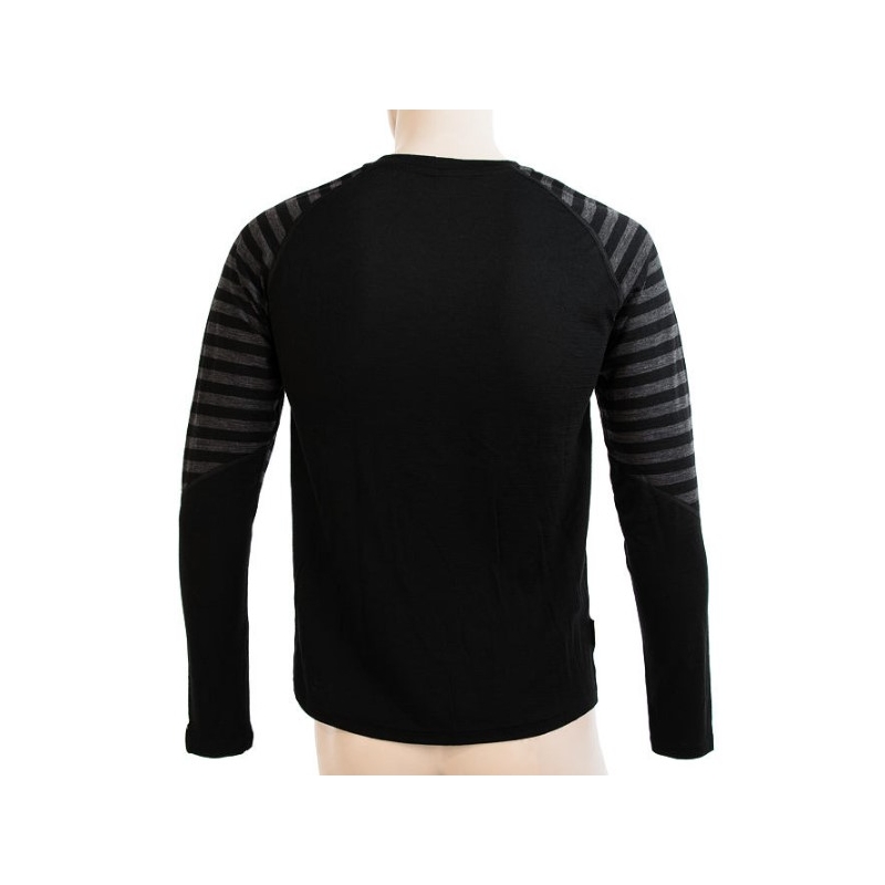 Pánske funkčné tričko Sensor Merino Active čierno-sivé - dlhý rukáv výpredaj