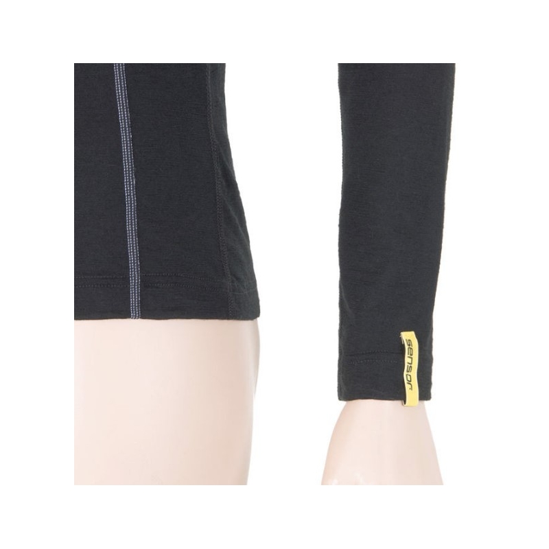 Dámske funkčné tričko Sensor Merino Active čierne - dlhý rukáv výpredaj